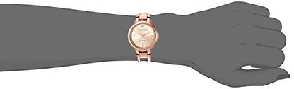 Anne Klein Women's AK/2626RGRG Diamond-Accented Dial Rose Gold-Tone Open Bangle Watch