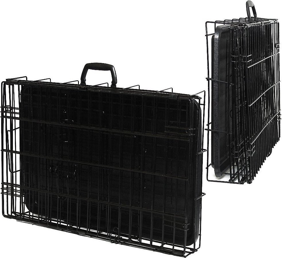 Paws & Pals Heavy Duty Foldable Double Door Dog Crate with Divider and Removable Tray (36-inch) (Medium)