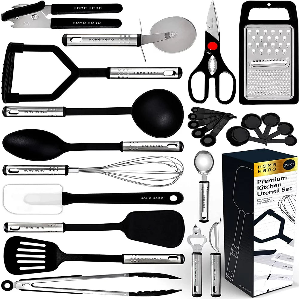  Kitchen Utensils - Cooking Utensil Set - Kitchen Gadgets Set - 25 Pcs