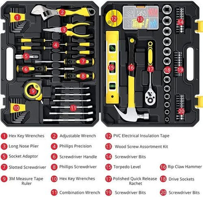 108-Piece Hand Tool Set, General Household Tool Kit, for Home Repair and DIY