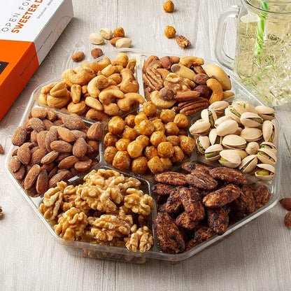 Oh! Nuts Gourmet Gift Box with 7 Variety Roasted Salted Nuts Healthy Snacks, 1.8 lb