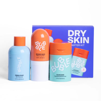 Bubble Skincare 3-Step Hydrating Routine Bundle, For Normal to Dry Skin, (Includes Fresh Start Gel Cleanser 50ml, Bounce Back Toner 55ml, Slam Dunk Hydrating Moisturizer 50ml) Savings of over 30%