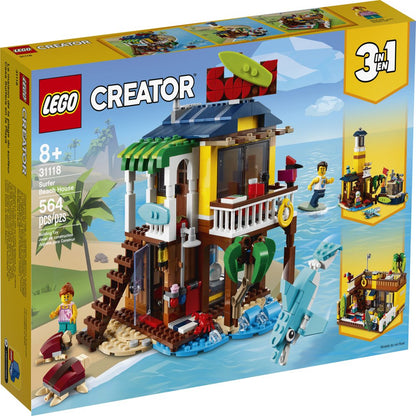 LEGO Creator 3 in 1 Multicolor Beach House, Transform from Surf Shack to Lighthouse to Pool House