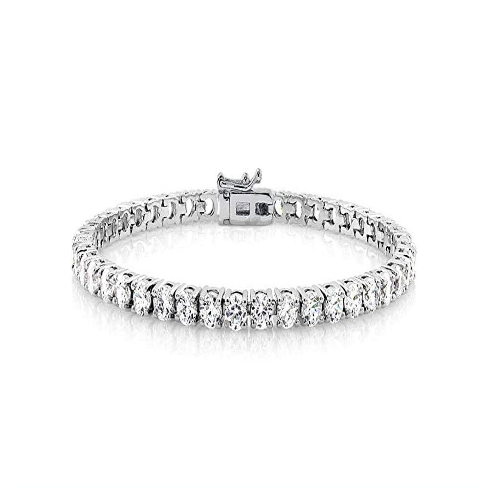 Cate & Chloe Kaylee 18k White Gold Plated Silver Tennis Bracelet with CZ Crystals | Women's Bracelet with Simulated Diamonds