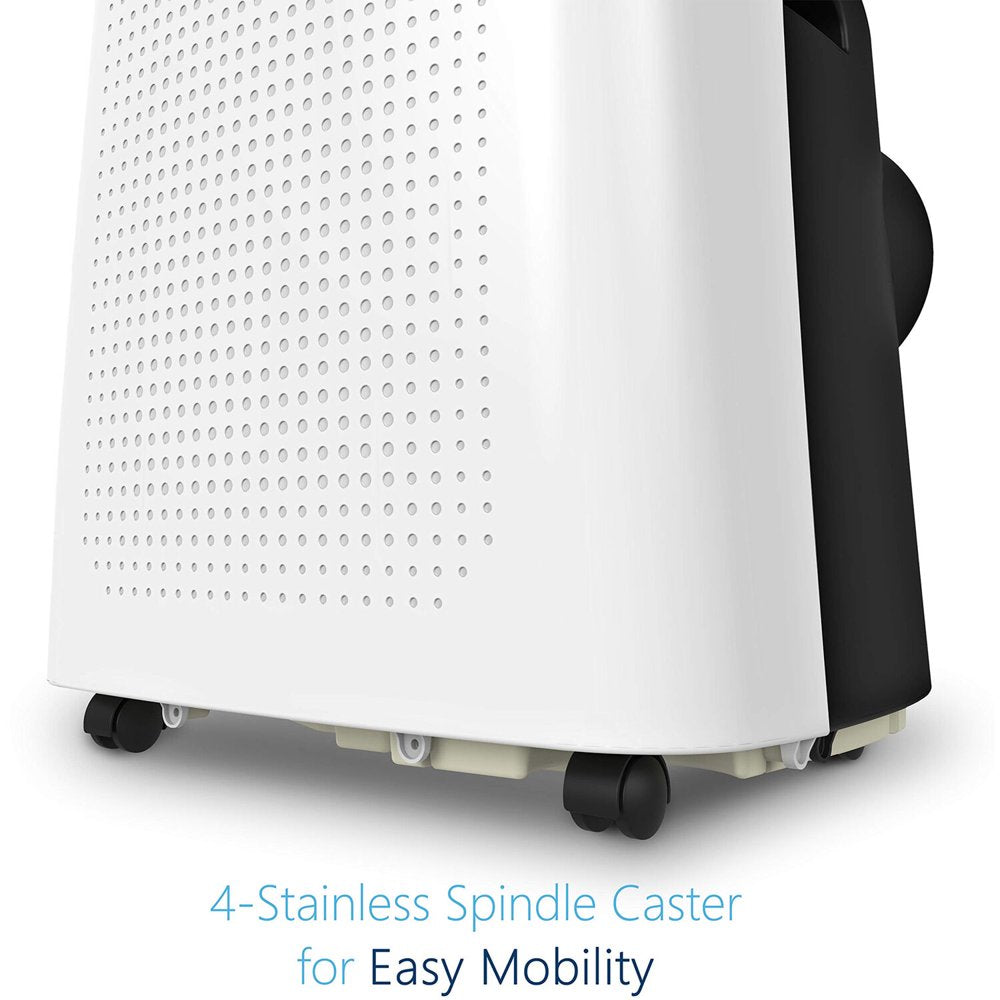 JHS 3-In-1 Portable Air Conditioner with Dehumidifer, Fan | Remote Control | for Rooms up to 450 Sq.Ft | LED Display | 24H Timer | Wheels | White | A018C-08KR