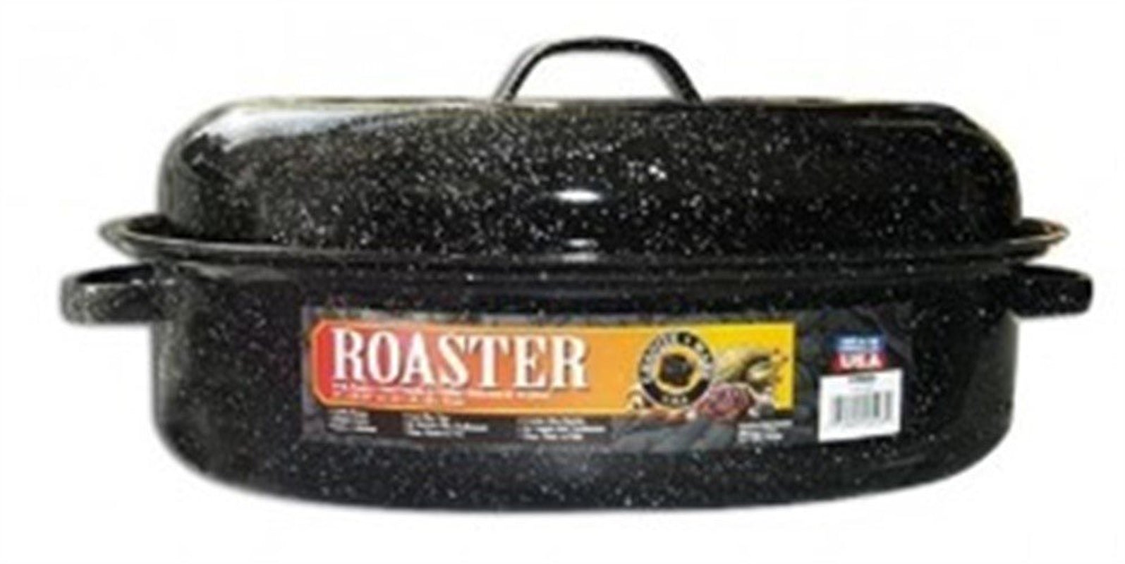 Granite Ware 18" Covered Oval Roaster, 15 Pound Capacity, Roasting Pan