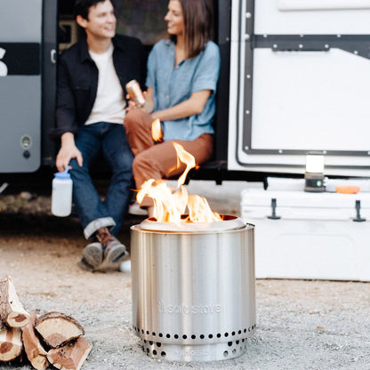 Solo Stove Ranger Essential Bundle 2.0 | Incl. Ranger Smokeless Fire Pit, Stand, Lid, Camping Accessories, Portable for Wood Burning, Removable Ash Pan, Stainless Steel, H:15.25in x Dia: 15in, 16.1lbs