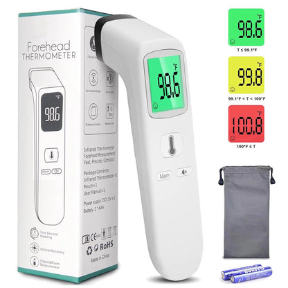 Touchless Forehead Thermometer for Fever, No Contact Infrared Digital Thermometer for Adults and Kids, Contactless Smart Temperature Gun