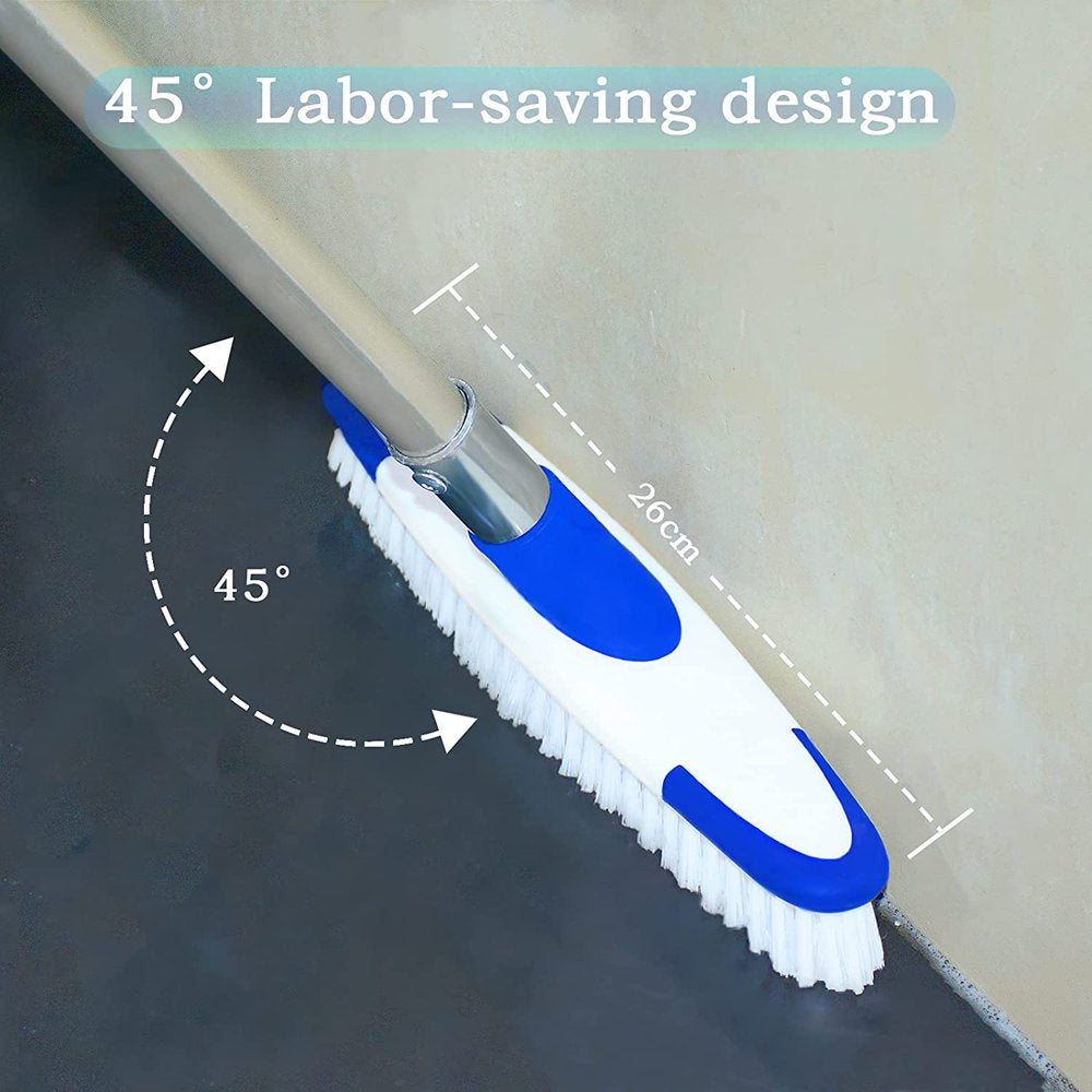 Floor Scrub Brush, ITTAR Cleaning Scrubber with Long Handle & Small Grout Brush