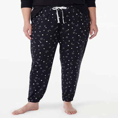 Joyspun Women's Brushed Hacci Knit Sleep Joggers, Sizes XS to 3X