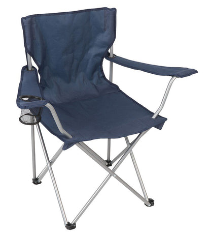  Basic Quad Folding Camp Chair with Cup Holder, Blue, Adult use