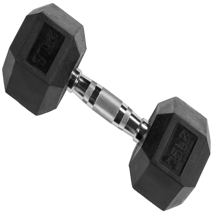 BalanceFrom Rubber Encased Hex Dumbbell, 35LBs, Single