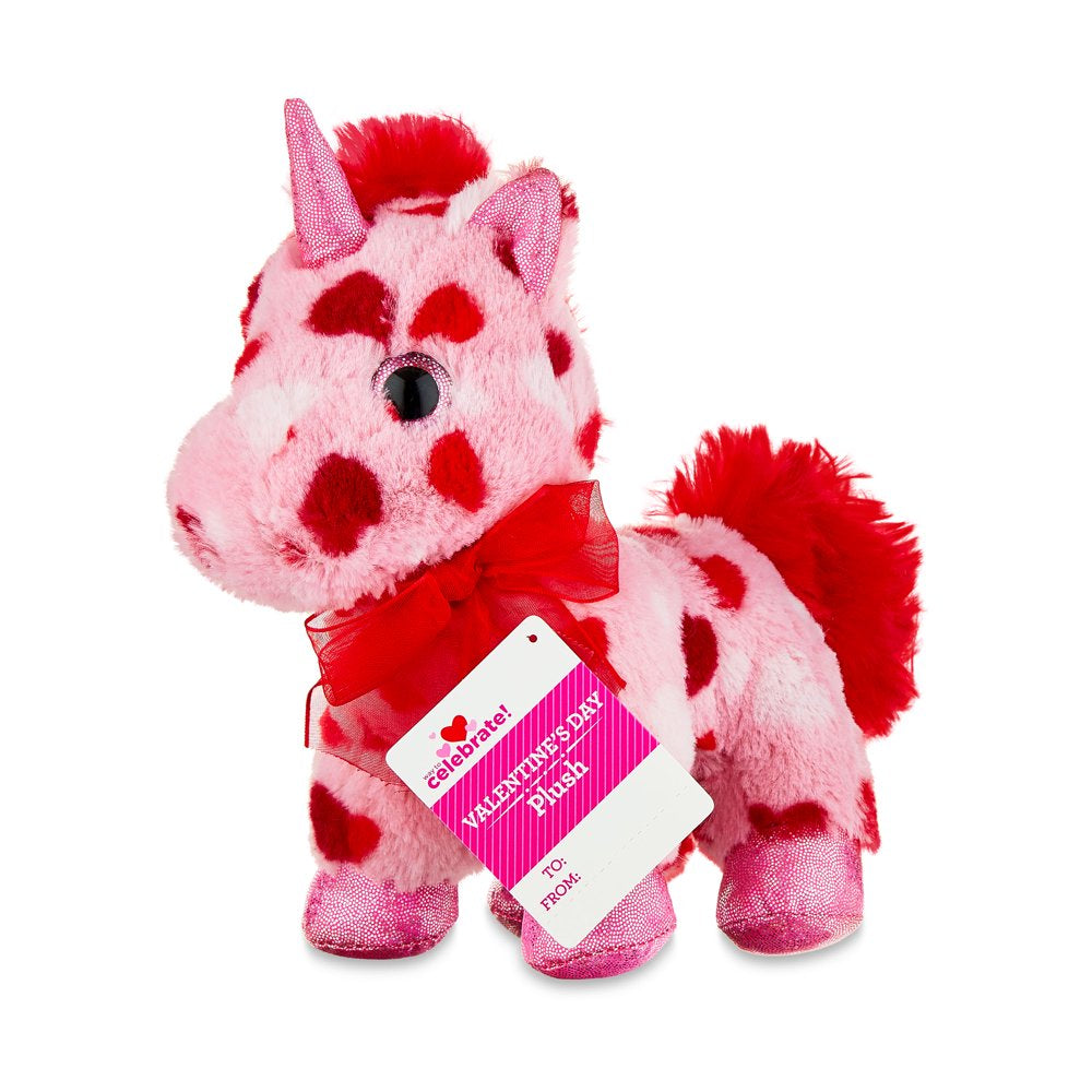 Valentine's Day Pink Unicorn Plush, 7 in, by Way To Celebrate