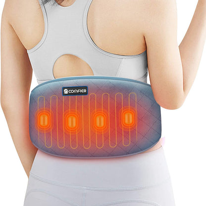 Comfier Heating Waist Belt Pad for Back Pain Relief with Massage Modes, 4 Powerful Massage Motors Vibration Back Massager, Gift For Women Men