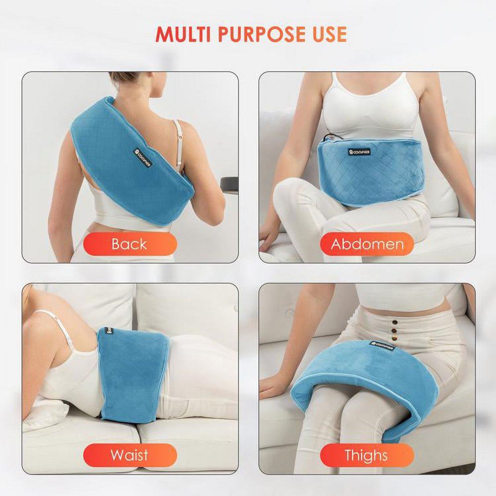 Comfier Heating Waist Belt Pad for Back Pain Relief with Massage Modes, 4 Powerful Massage Motors Vibration Back Massager, Gift For Women Men