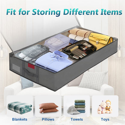 Clothes Storage Bag 23x17x11 inches and Under bed Storage 39 x17 x5 inches Closet Organizers Storage Bags for Clothes Blankets and Bedding 4 Pack