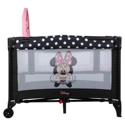 Disney Baby 3D Ultra Baby Play Yard with Bassinet and Toy Bar, Peeking Minnie