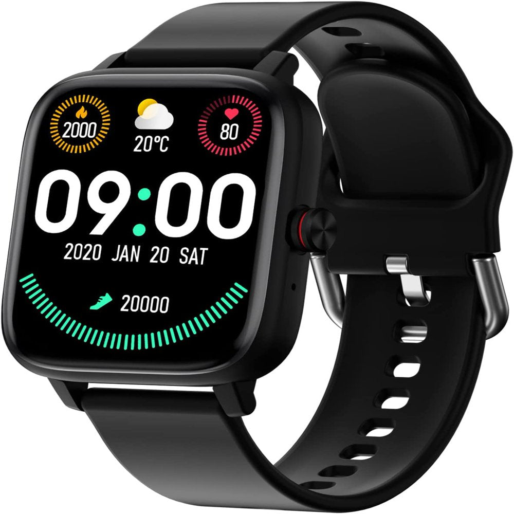 Smart Watch, 1.7'' Full Touch Answer/Make Call Android Smartwatch for Women Men Fitness Tracker with Heart Rate Sleep Monitor Calorie Step Counter Fitness Watch Compatible Android iOS (Black)