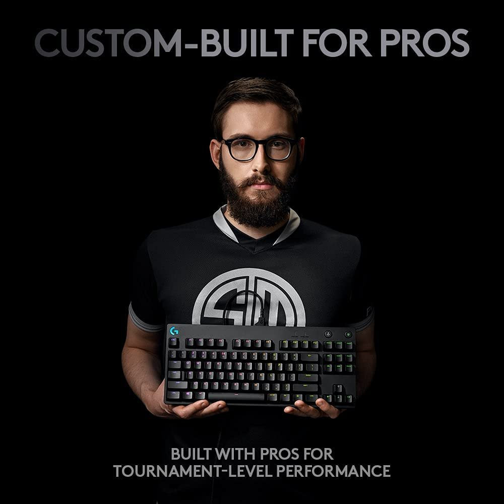 Logitech G PRO Mechanical Gaming Keyboard, Ultra Portable Tenkeyless Design, Detachable Micro USB Cable, 16.8 Million Color LIGHTSYNC RGB Backlit Keys