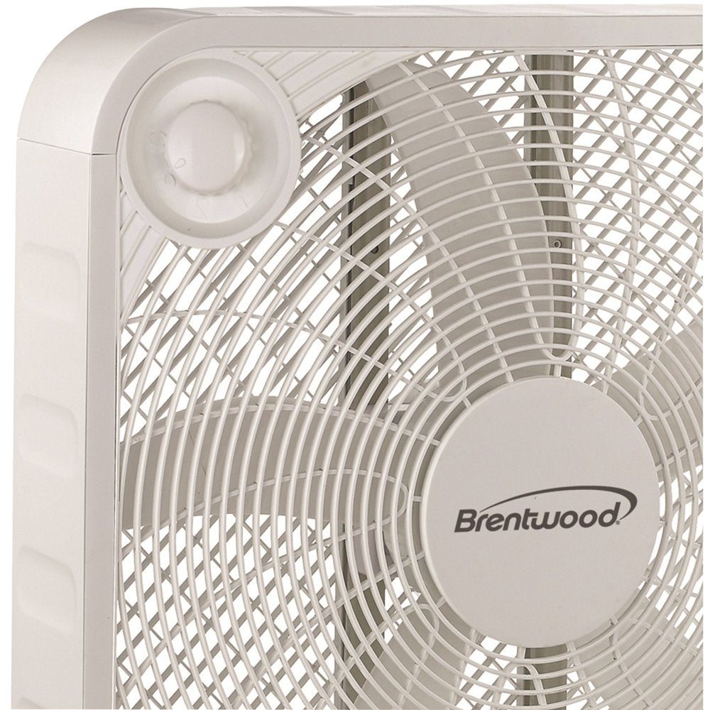 Brentwood Kool Zone 3-Speed 20" Box Fan, White