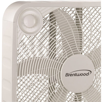 Brentwood Kool Zone 3-Speed 20" Box Fan, White