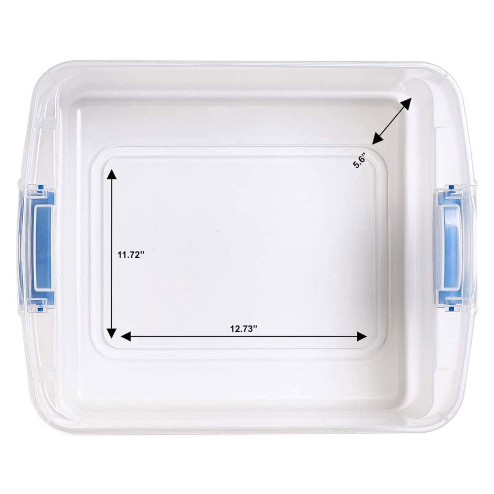 Homz 15.5 Qt Plastic Stackable Storage Containers with Lids, Clear (4 Pack)