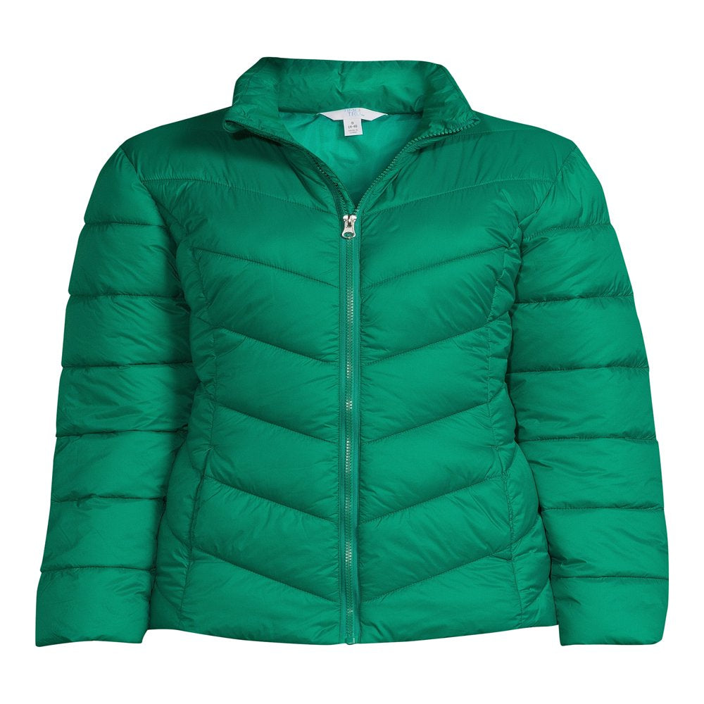 Time and Tru Women's Chevron Midweight Puffer Jacket, Sizes XS-3X