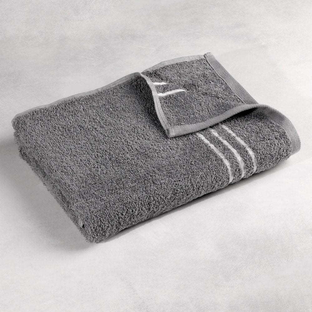 Mainstays Soft & Plush Cotton Adult Bath Towel, Gray