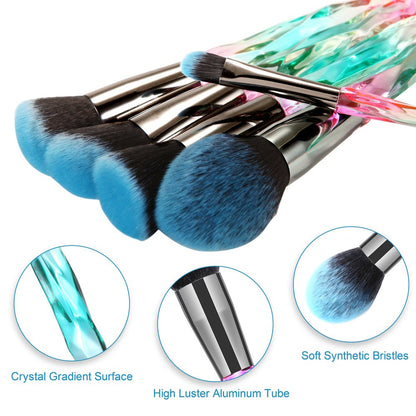 Professional Makeup Brush 15Pcs Crystal Handle Set Foundation Face Lip Eye Makeup Brush Sets with Starry Gift Box