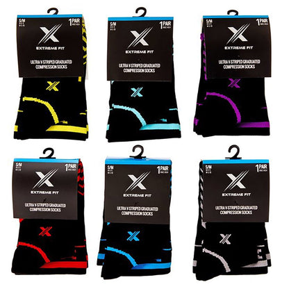 6-Pair Sport Compression Socks for Men and Women Knee High - made for running, athletics, pregnancy and travel