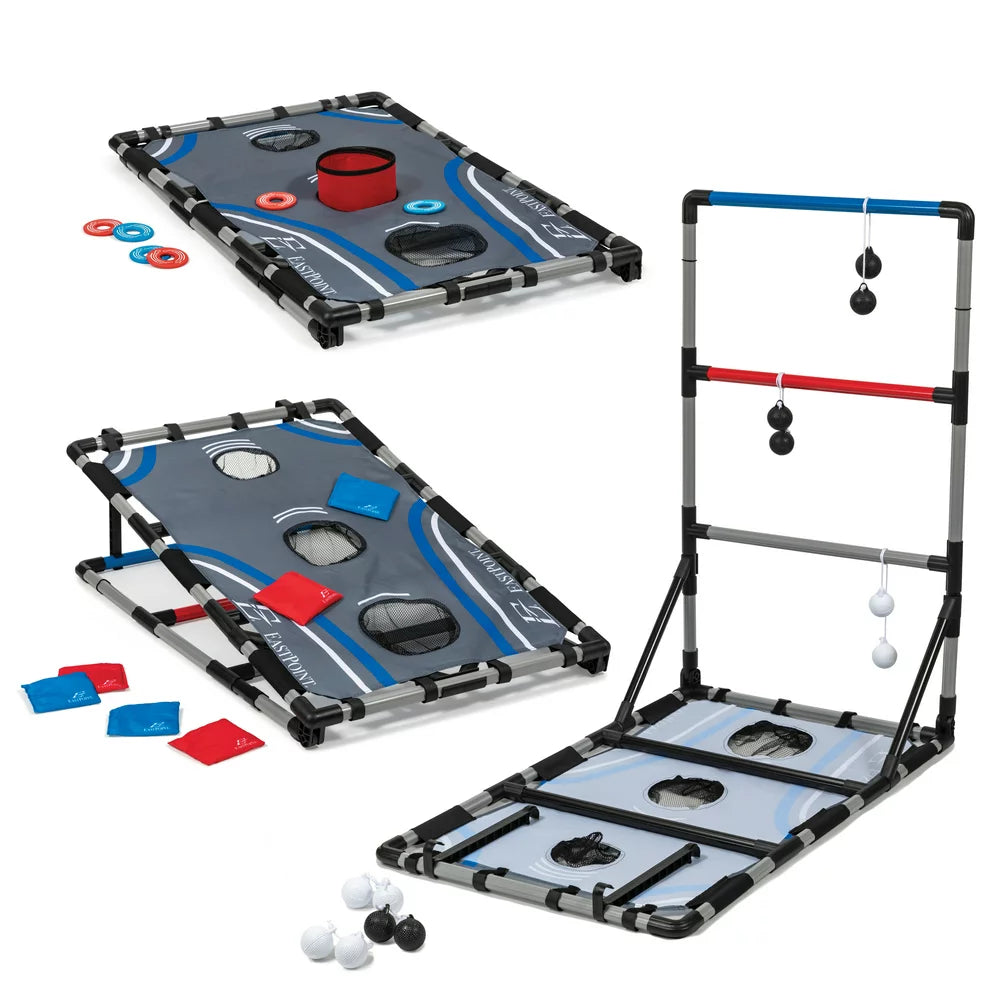 3-in-1 Tailgate Game Set - Cornhole, Ladderball, Washer Toss