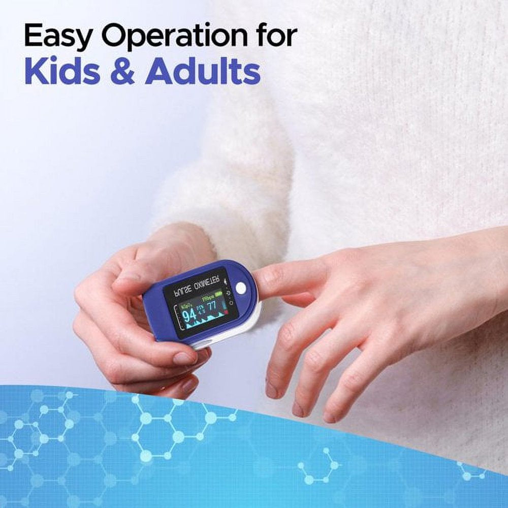  Fingertip Pulse Oximeter Blood Oxygen Saturation Monitor Finger Pulse Oximeter, Bar Graphs and Heart Rate Monitor