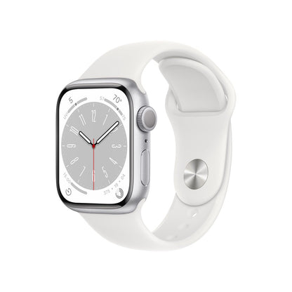 Apple Watch Series 8 GPS 41Mm Silver Aluminum Case with White Sport Band - S/M