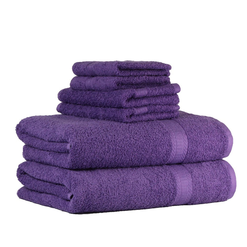  Solid 6-Piece Bath Towel Set, School Grey