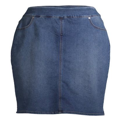  Women'S plus Size Pull-On Denim Skirt