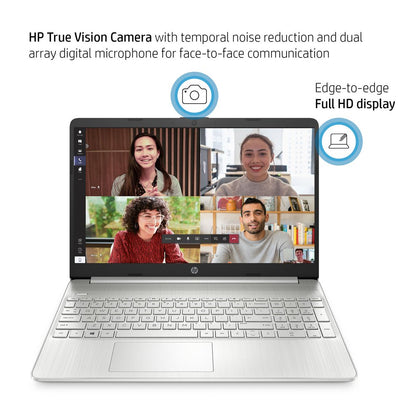 HP 15.6" FHD Laptop, Intel Core i5-1135G7, 8GB RAM, 256GB SSD, Silver, Windows 11 Home, 15-dy2795wm