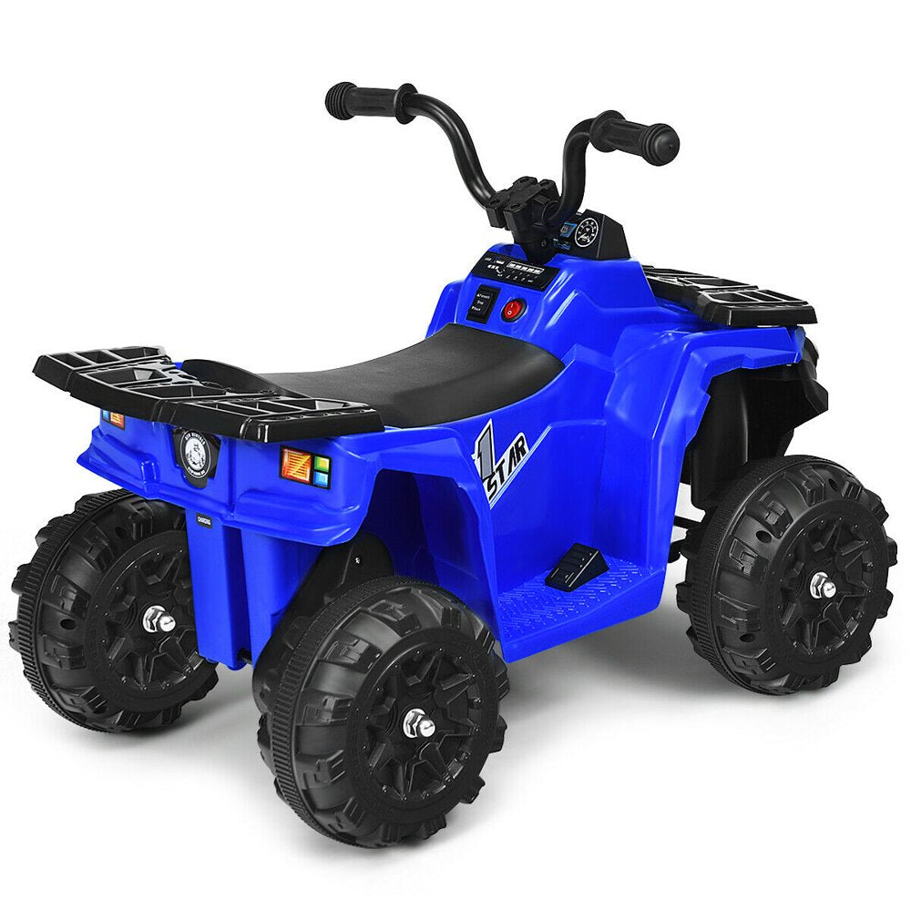 Gymax 6V Battery Powered Kids Ride On ATV 4-Wheeler Quad w/ MP3 & LED Headlight Blue