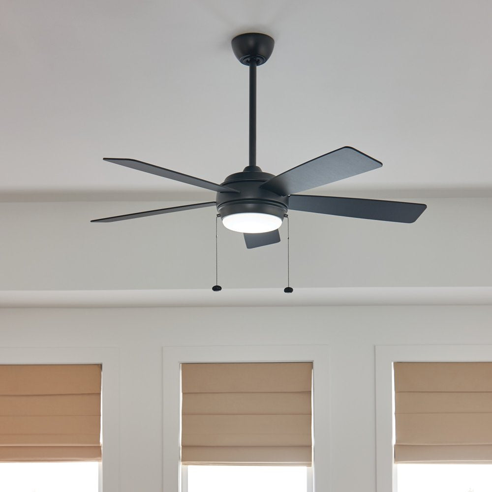 Kichler Starkk 52" Satin Black Integrated LED Ceiling Fan with Reversible Blades