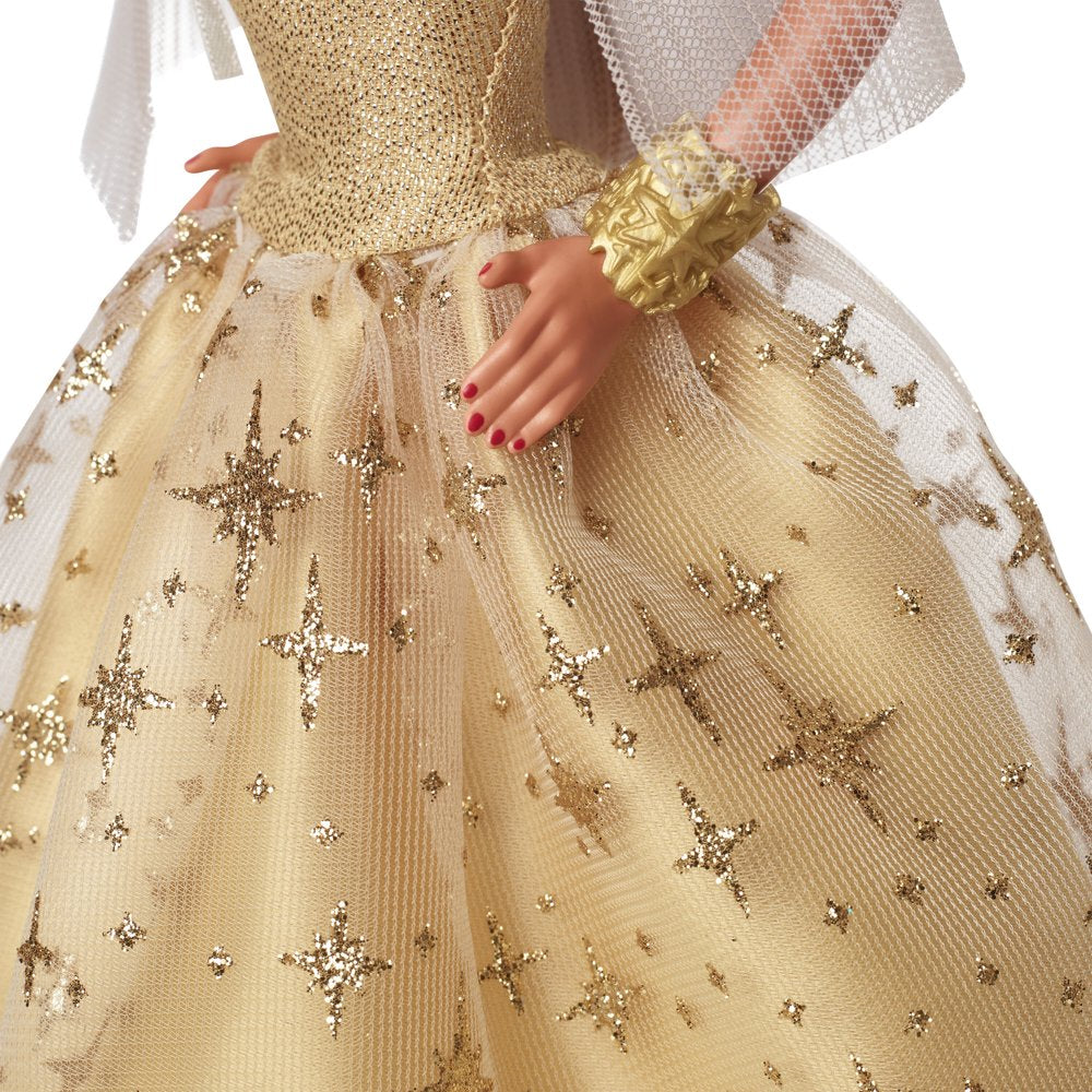 2023 Holiday Barbie Doll, Seasonal Collector Gift, Golden Gown and Light Brown Hair