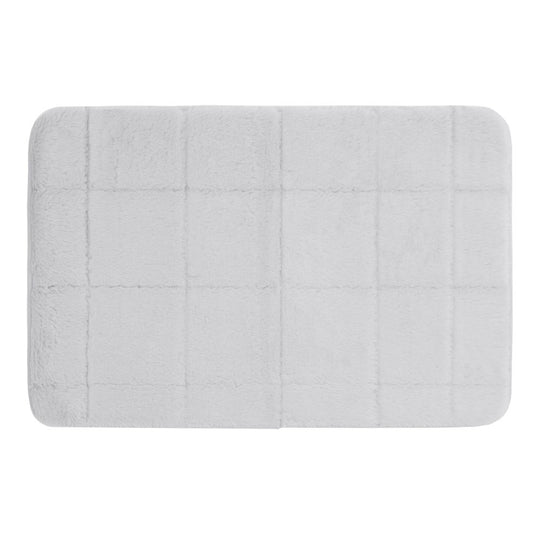 Hotel Style Memory Foam Bath Rug, Silver, 18"x27"