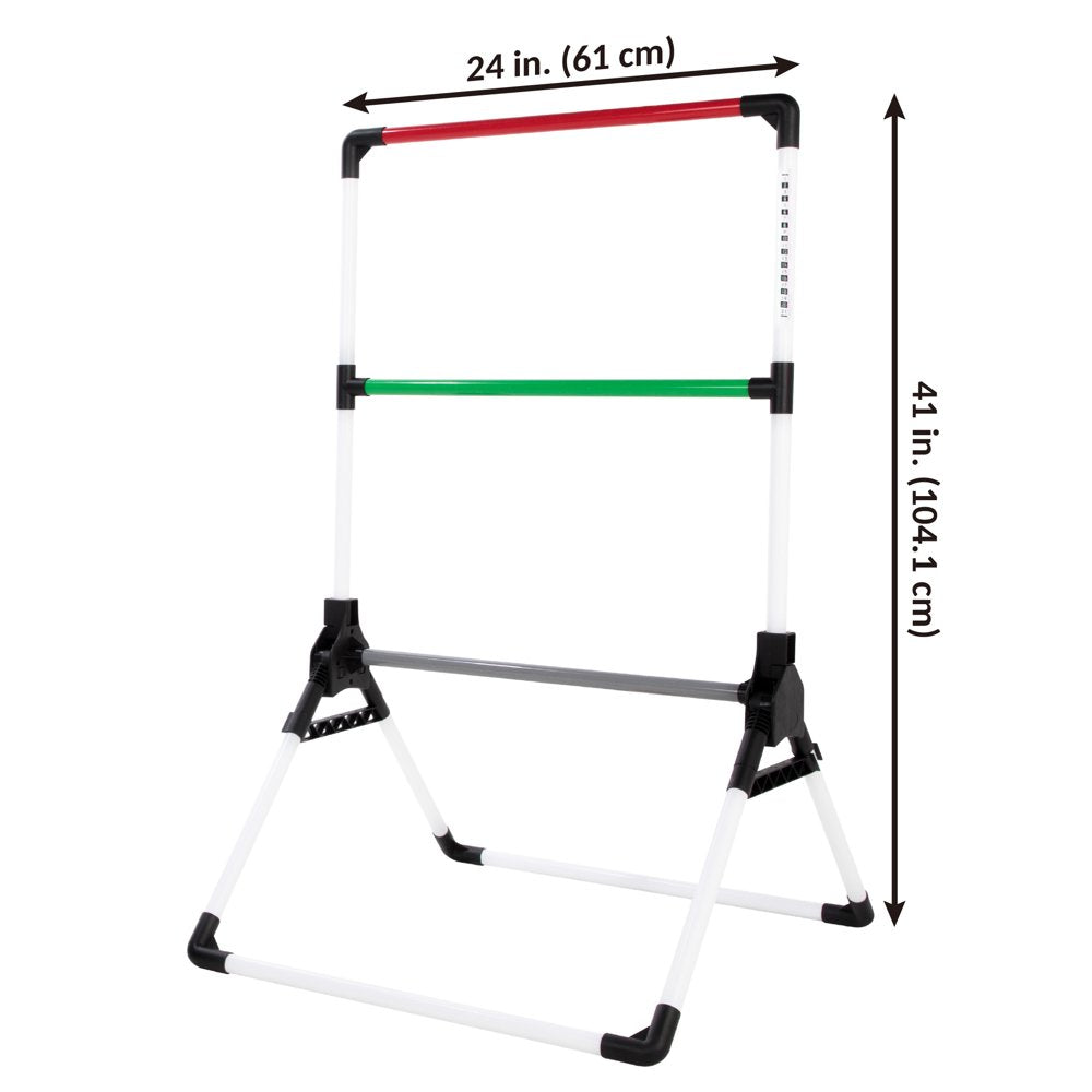  Foldable Ladder Toss Game, Red, Green and Black