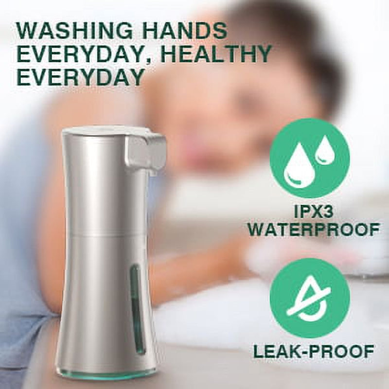 Automatic Soap Dispenser,Foaming Soap Dispenser Touchless 350ml/12oz,Battery Operated Hand Free Automatic Foam Liquid Soap Dispenser for Bathroom or Kitchen