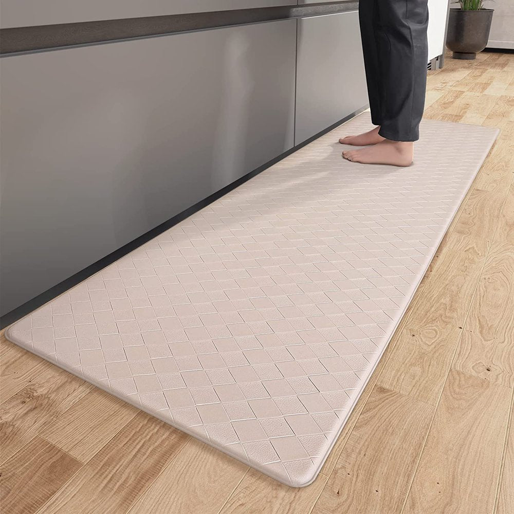  Kitchen Mat Cushioned anti Fatigue Kitchen Rugs Waterproof Non-Slip Comfort Standing Mat for Kitchen, Floor, Office, Sink, Black, 17" X 47"