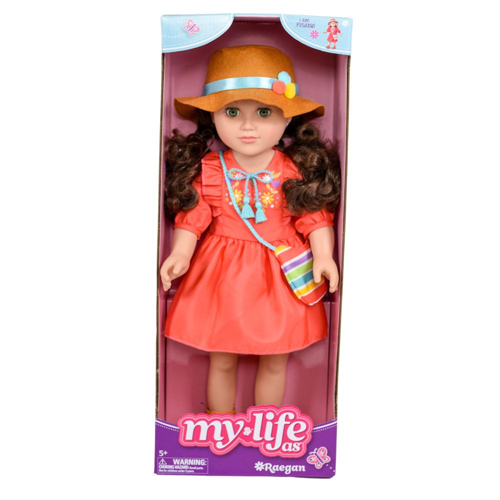 MyLifeAs Raegan Poseable 18 inch Doll, Brunette Hair, Green Eyes