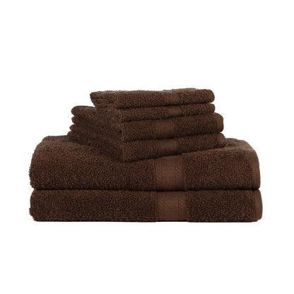  Solid 6-Piece Bath Towel Set, School Grey