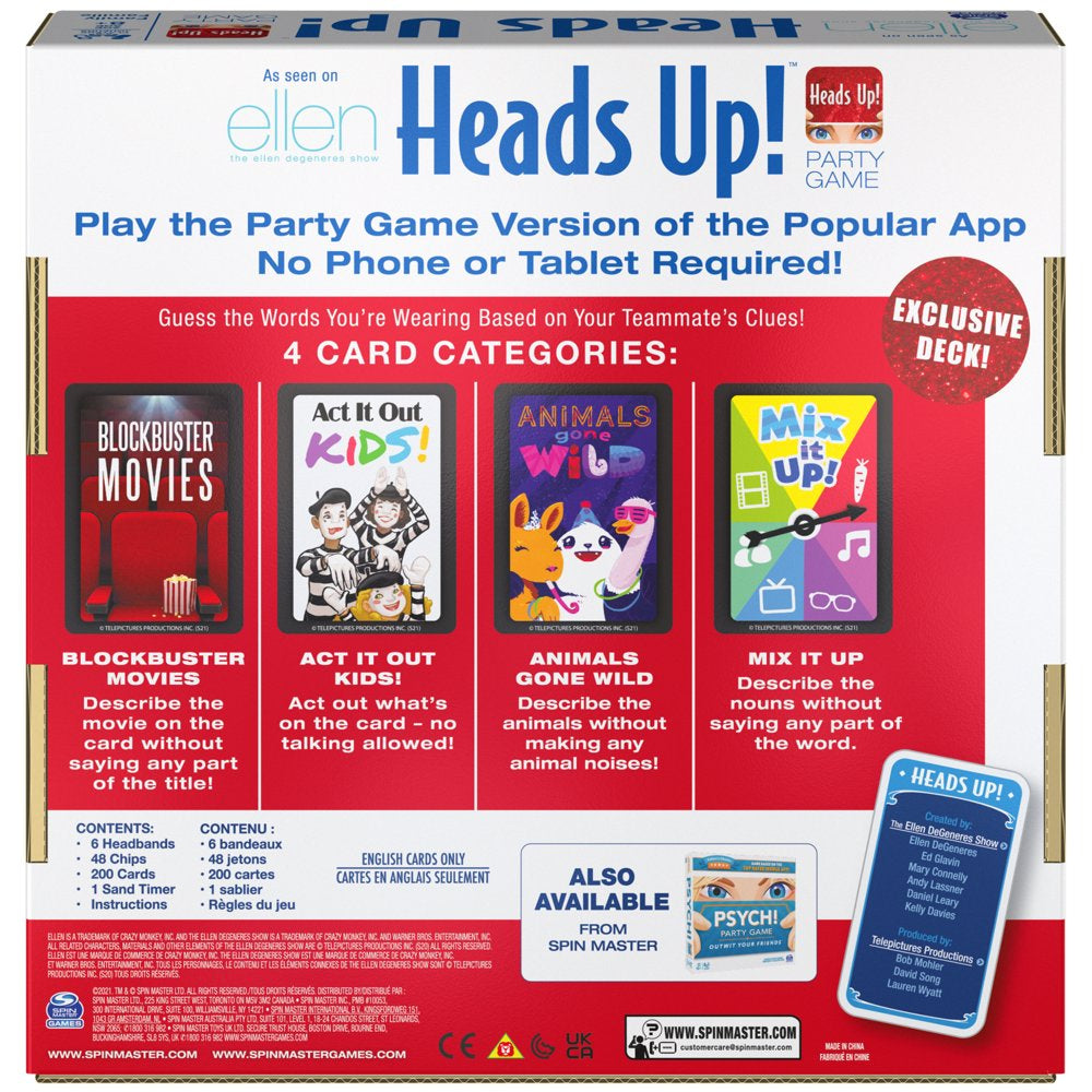 Head’s Up! Party Game 4th Edition, Word Guessing Board Game for Kids and Families Ages 8 and up