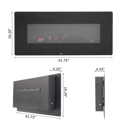 Ktaxon 42" Electric Wall Mounted Fireplace w/Remote Controller, 3 Flame Levels