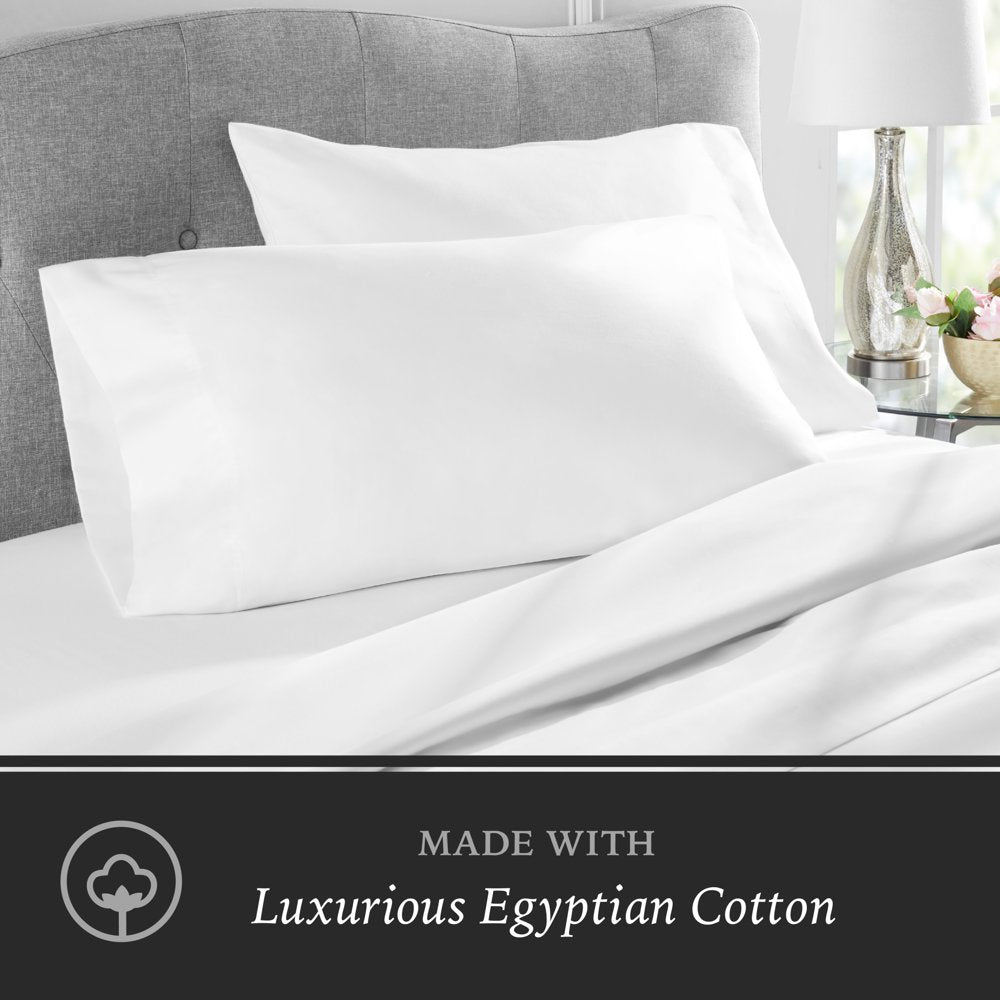 Hotel Style 6-Piece 1,000-Thread-Count Egyptian Cotton-Rich Luxury Bed Sheet Set, Queen, Arctic White