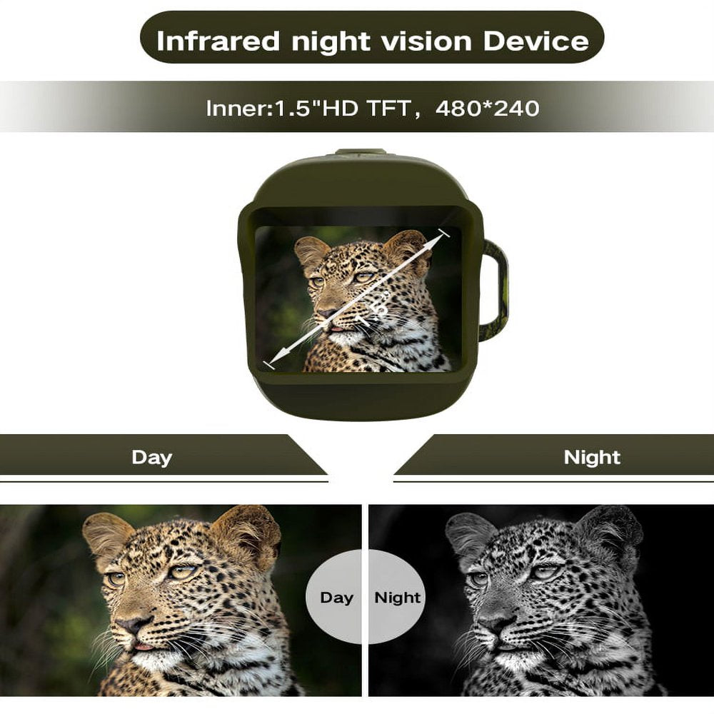 Night Vision Goggles with 32GB SD Card 12MP/1080P Night Vision Monocular Mini Infrared 5x Zoom Hunting Outdoor Full Dark NV-650 Camo