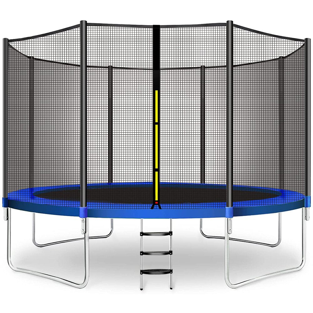 Doufit 10FT Trampoline Jump Recreational Backyard Trampolines Weight Capacity 330lbs with Safe Enclosure Net for 3-4 Kids Adults Indoor Outdoor, ASTM Approved